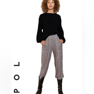 POL Silver Sequin Jogger Pants 🪩